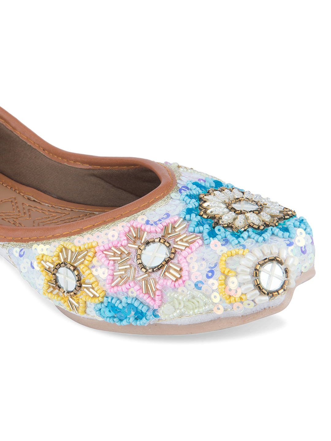 DESI COLOUR Women Blue Ethnic Punjabi Jutti
