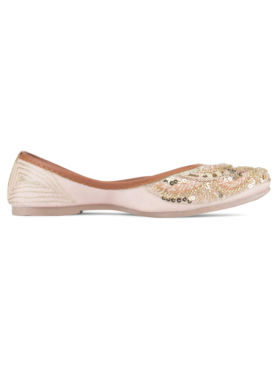 DESI COLOUR Women Pink Ethnic Punjabi Jutti