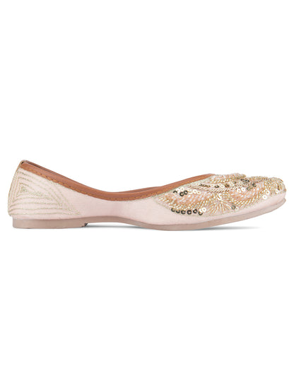 DESI COLOUR Women Pink Ethnic Punjabi Jutti