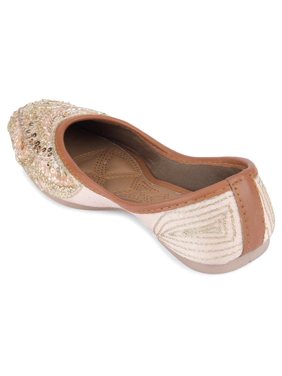 DESI COLOUR Women Pink Ethnic Punjabi Jutti