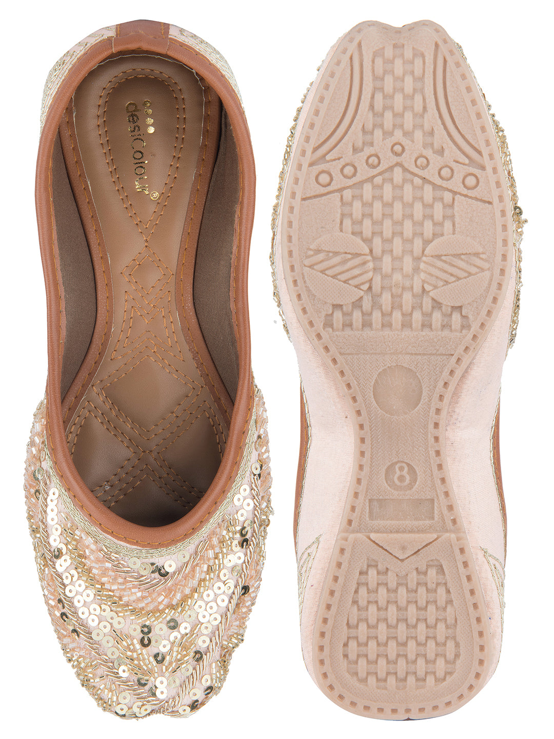DESI COLOUR Women Pink Ethnic Punjabi Jutti