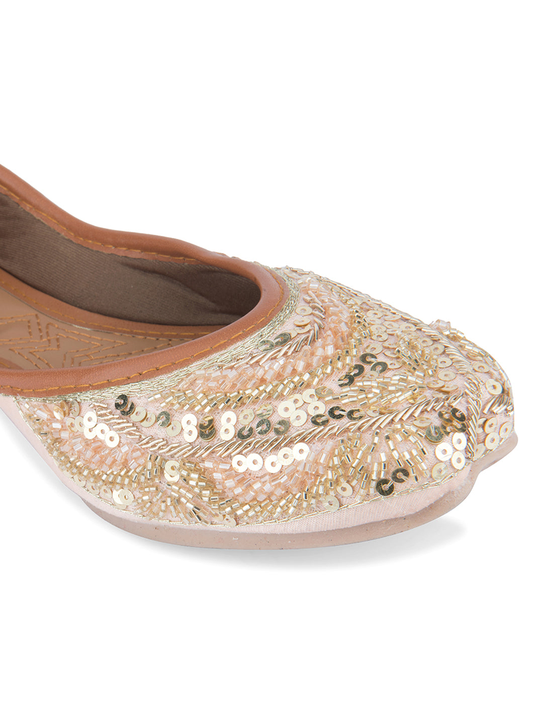 DESI COLOUR Women Pink Ethnic Punjabi Jutti