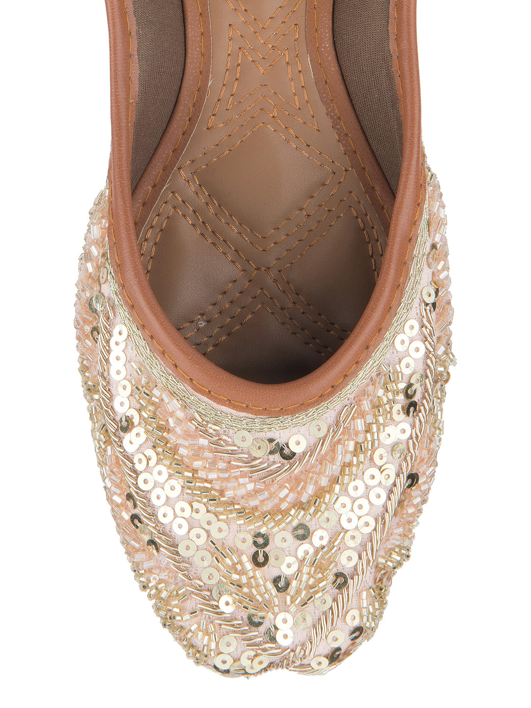 DESI COLOUR Women Pink Ethnic Punjabi Jutti