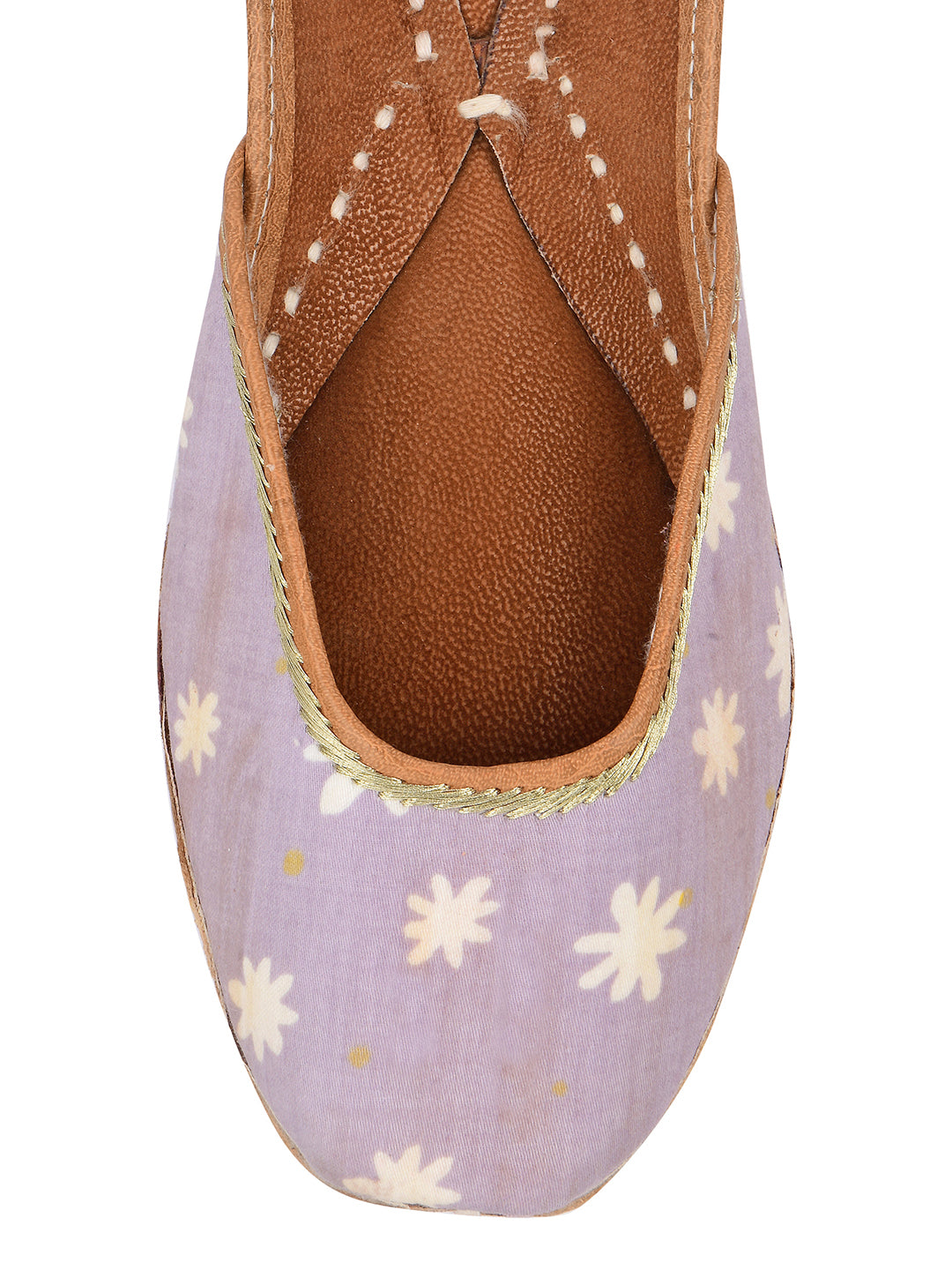 DESI COLOUR Women Lavender Ethnic Punjabi Jutti