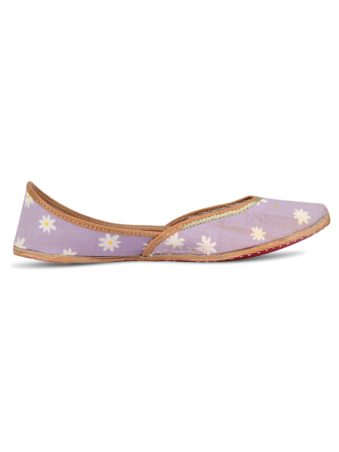 DESI COLOUR Women Lavender Ethnic Punjabi Jutti