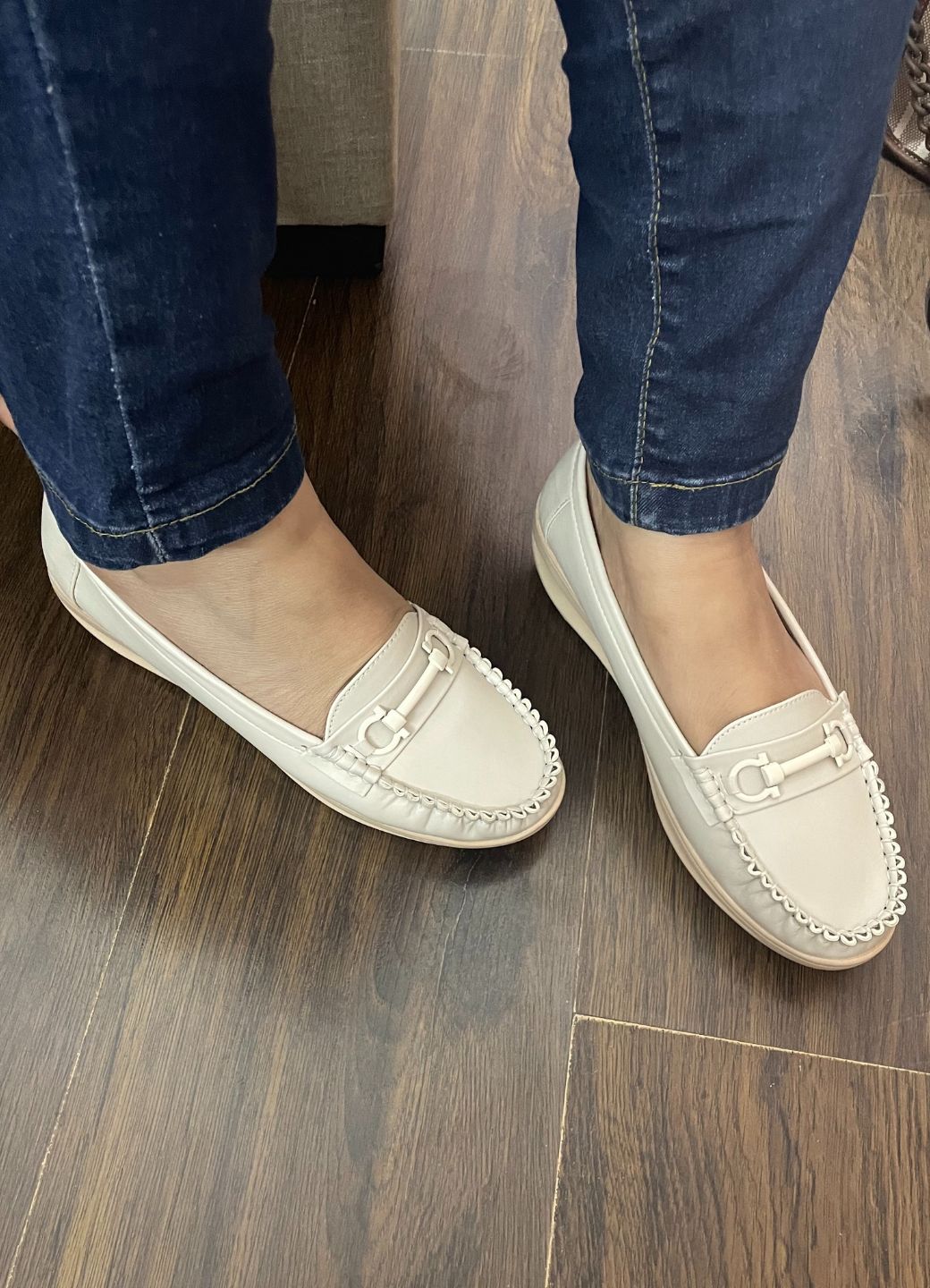 Women Off White Loafers