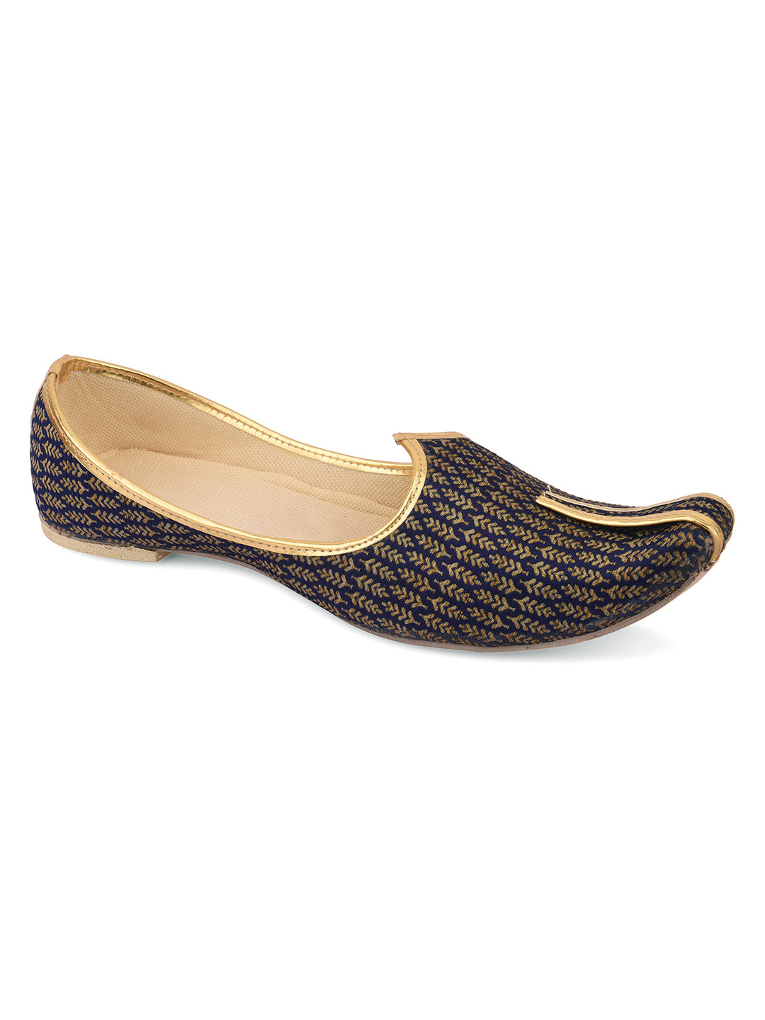 DESI COLOUR Mens Gold Ethnic Footwear/Punjabi Jutti