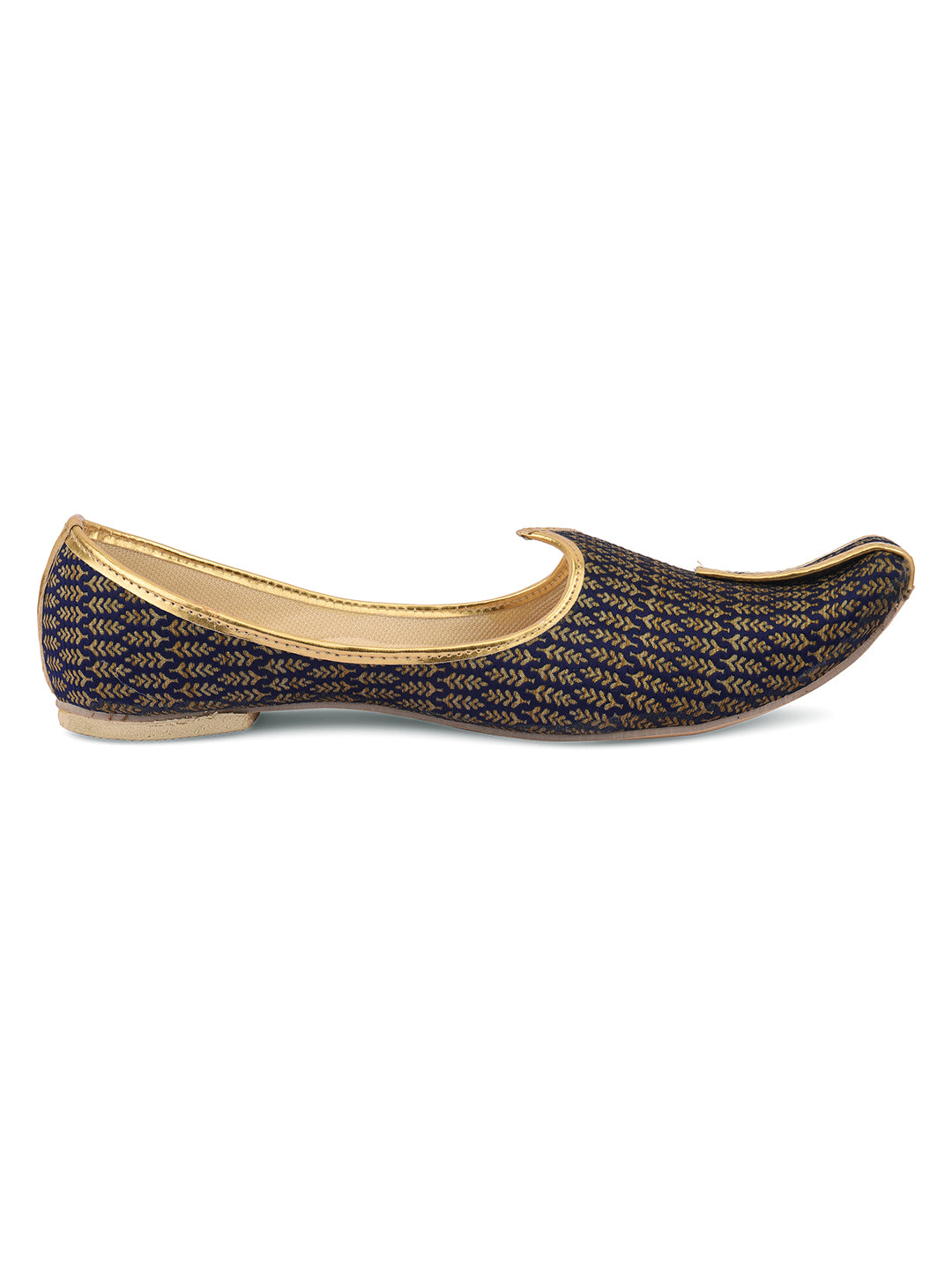 DESI COLOUR Mens Gold Ethnic Footwear/Punjabi Jutti
