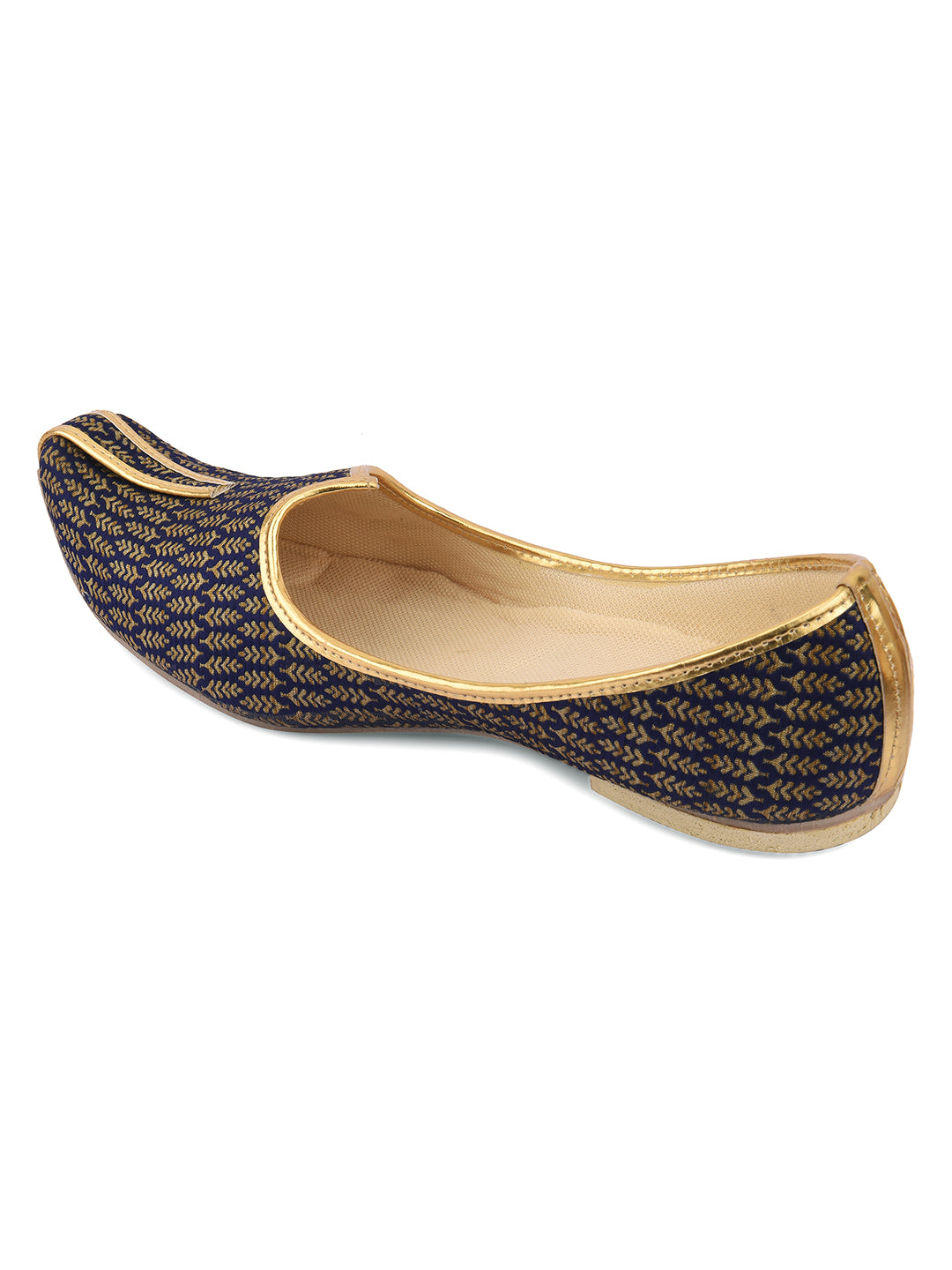 DESI COLOUR Mens Gold Ethnic Footwear/Punjabi Jutti