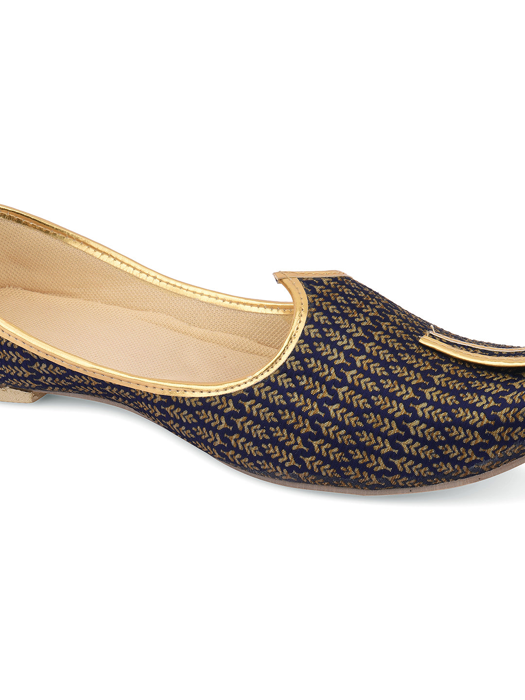 DESI COLOUR Mens Gold Ethnic Footwear/Punjabi Jutti