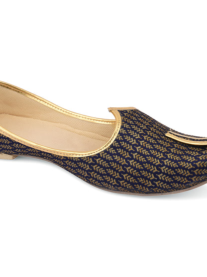 DESI COLOUR Mens Gold Ethnic Footwear/Punjabi Jutti