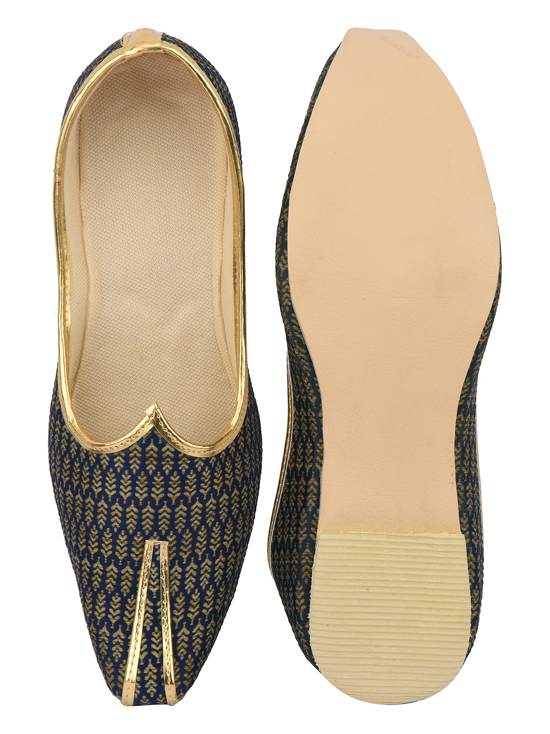 DESI COLOUR Mens Gold Ethnic Footwear/Punjabi Jutti
