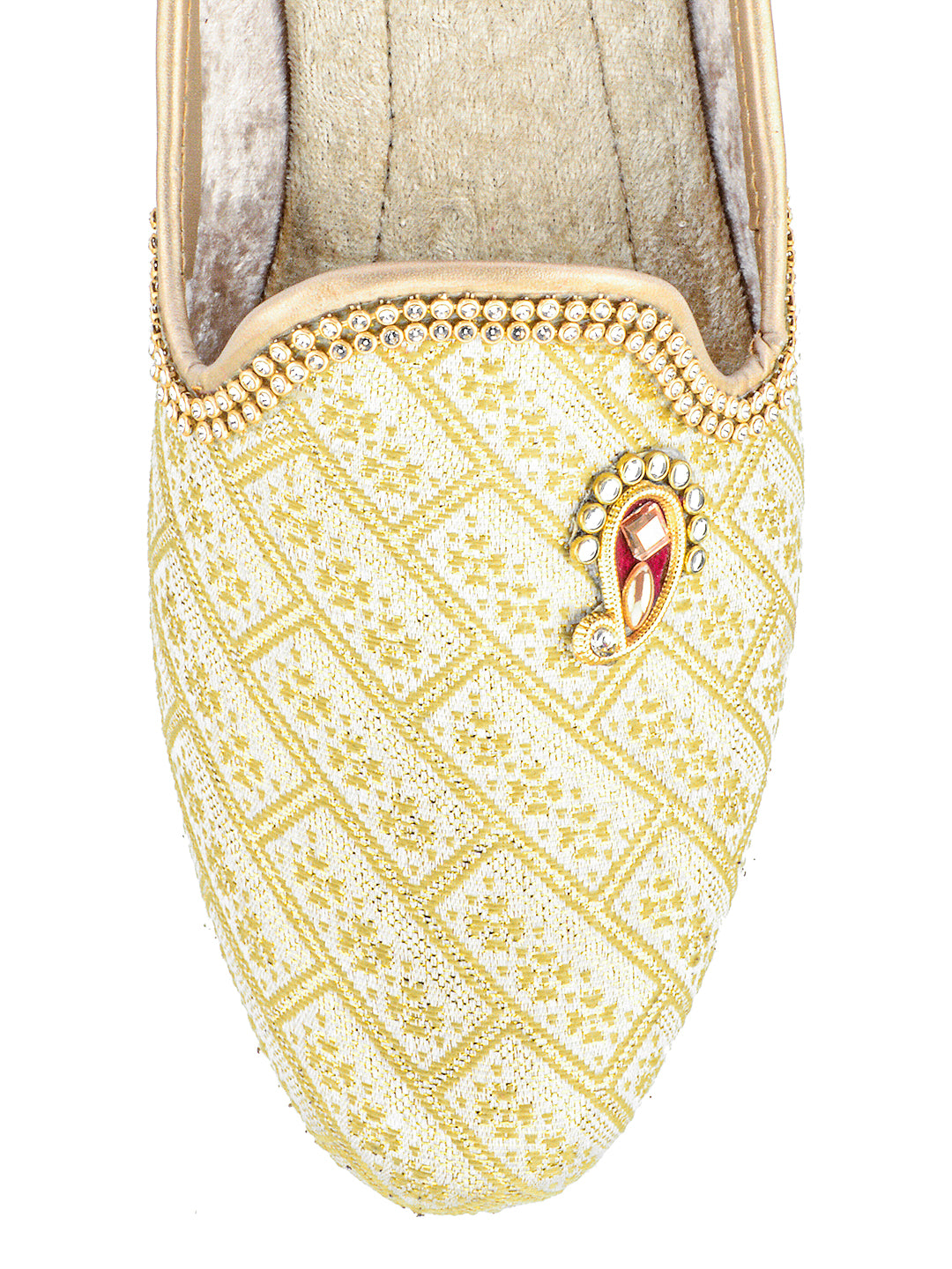 DESI COLOUR Mens Gold Ethnic Footwear/Punjabi Jutti