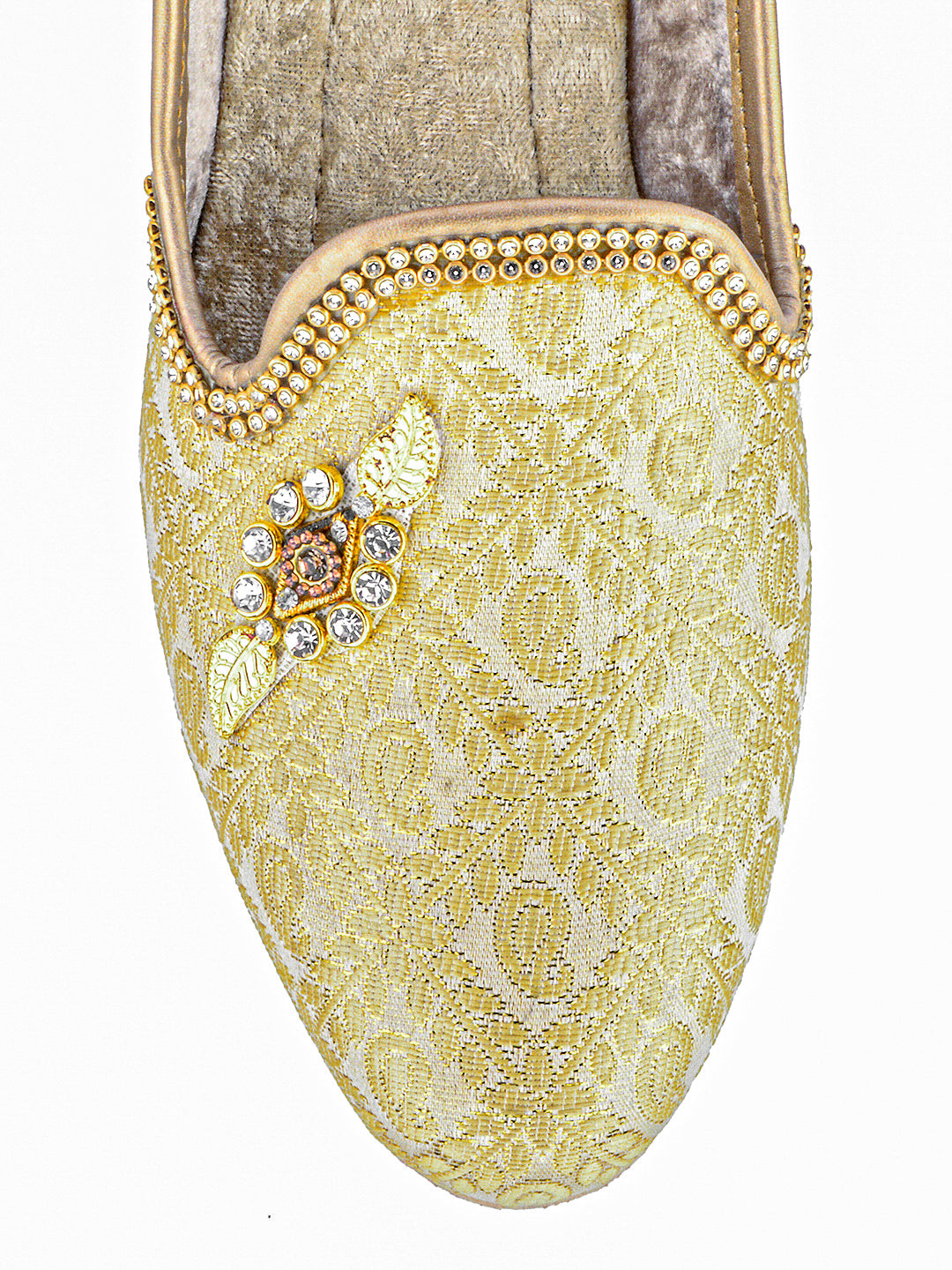 DESI COLOUR Mens Gold Ethnic Footwear/Punjabi Jutti