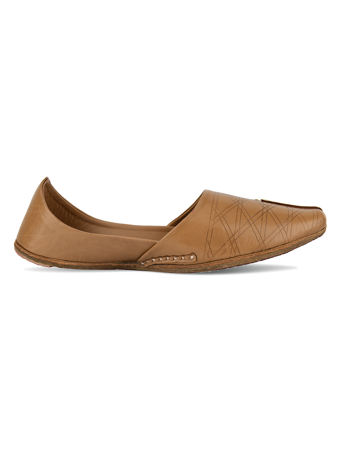 DESI COLOUR Mens Gold Ethnic Footwear/Punjabi Jutti