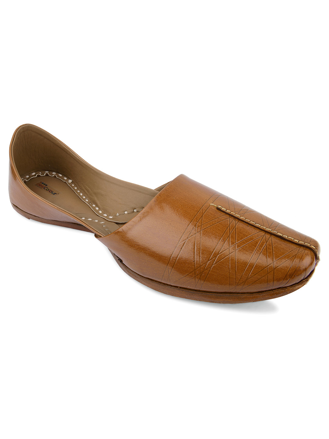DESI COLOUR Mens Brown Ethnic Footwear/Punjabi Jutti