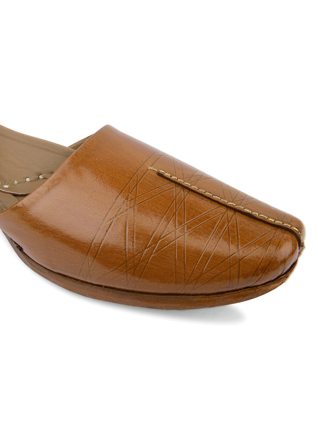 DESI COLOUR Mens Brown Ethnic Footwear/Punjabi Jutti