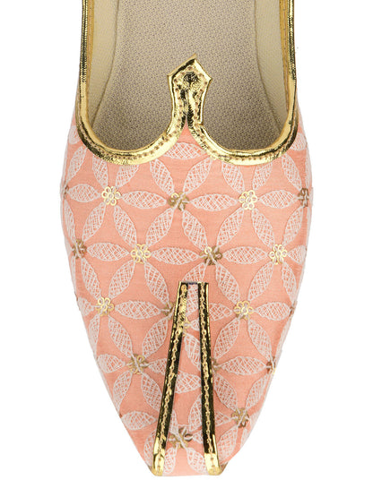 DESI COLOUR Mens Gold Ethnic Footwear/Punjabi Jutti
