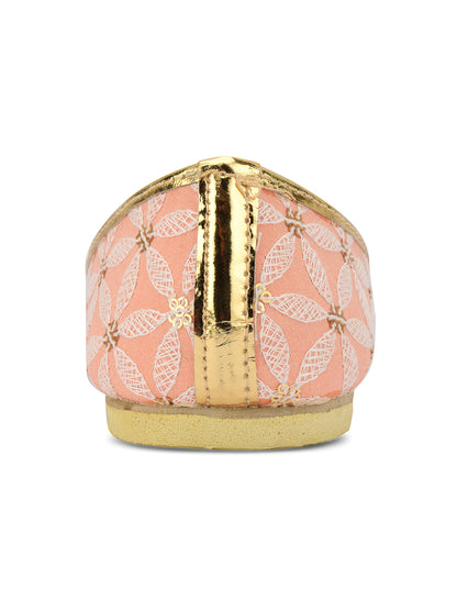 DESI COLOUR Mens Gold Ethnic Footwear/Punjabi Jutti