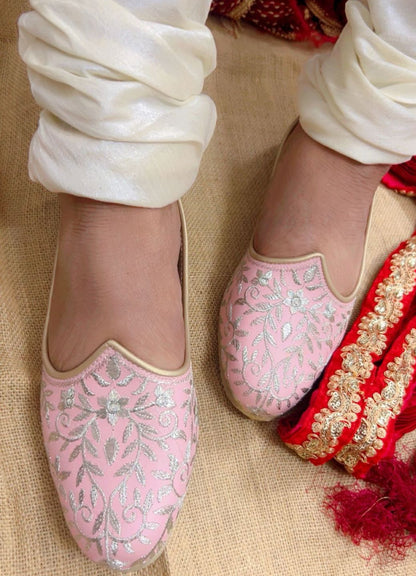 Mens Peach Ethnic Footwear/Punjabi Jutti