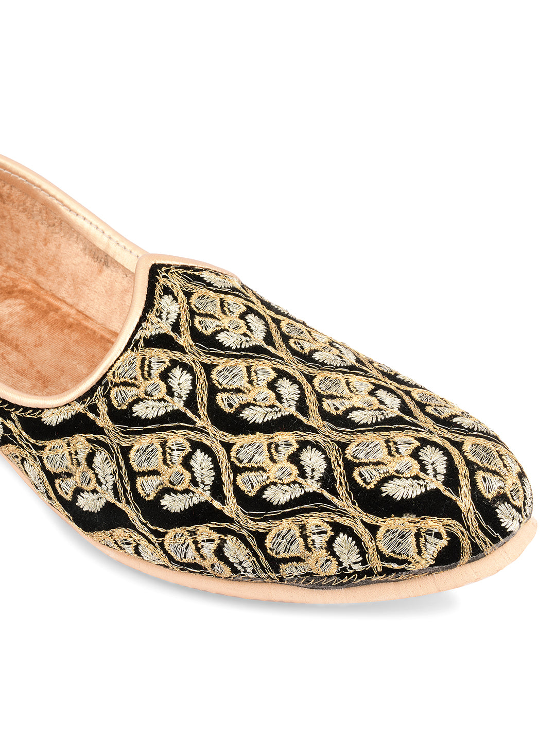 DESI COLOUR Mens Gold Ethnic Footwear/Punjabi Jutti