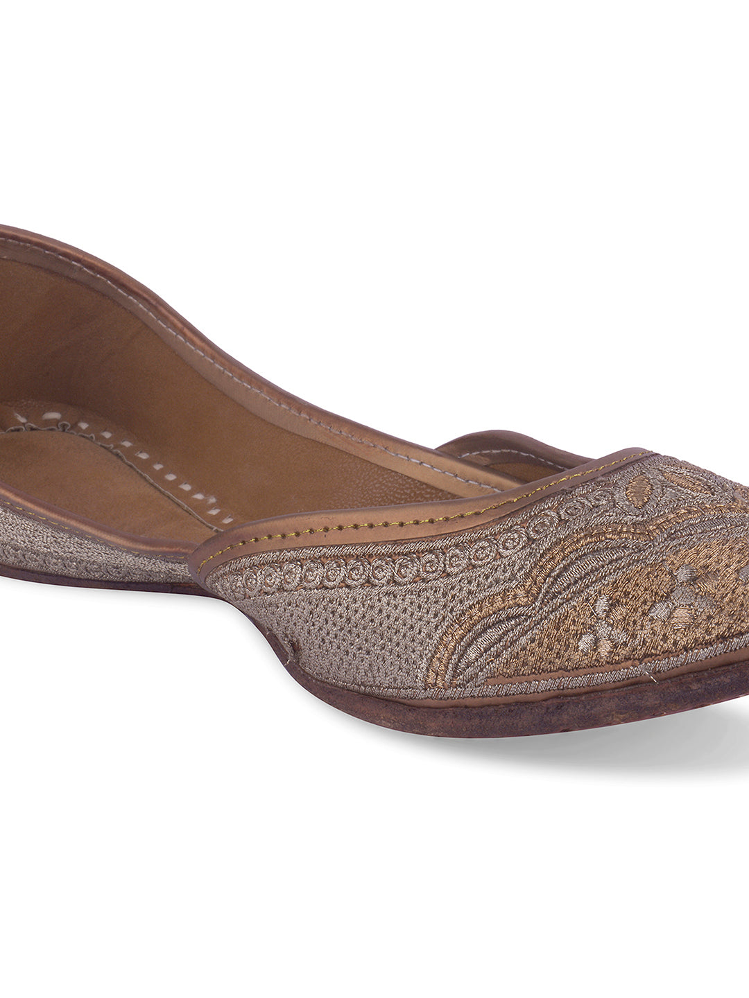 DESI COLOUR Women Brown Ethnic Punjabi Jutti