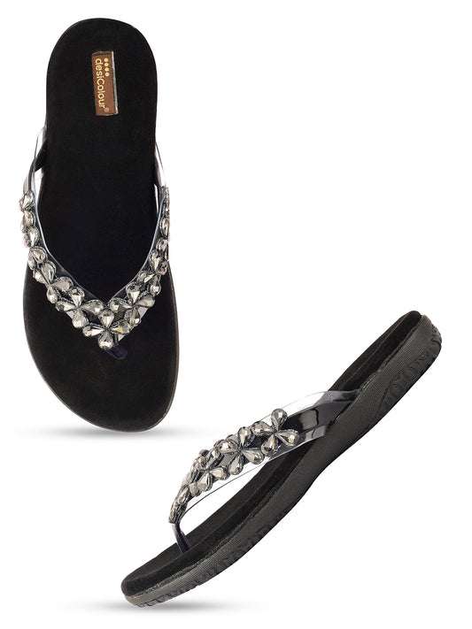 DESI COLOUR Women Black Ethnic Punjabi Jutti