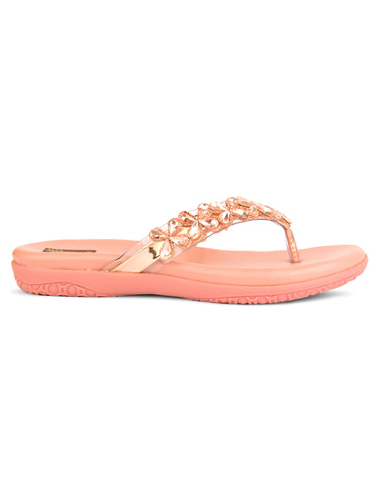 DESI COLOUR Women Rose Gold Ethnic Punjabi Jutti