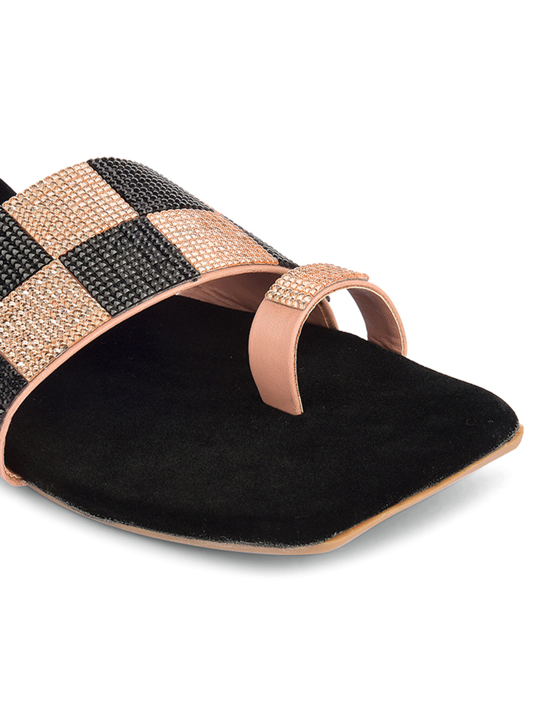 DESI COLOUR Women Rose Gold Ethnic Punjabi Jutti