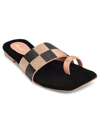 DESI COLOUR Women Rose Gold Ethnic Punjabi Jutti