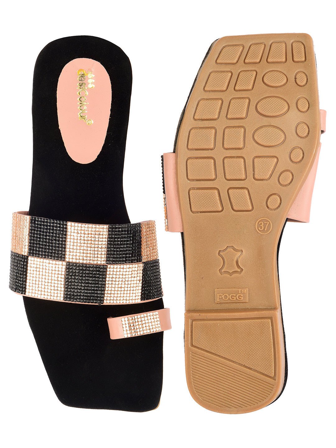 DESI COLOUR Women Rose Gold Ethnic Punjabi Jutti
