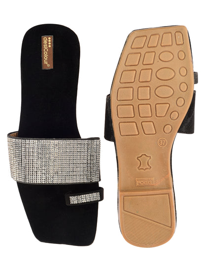 DESI COLOUR Women Silver Ethnic Punjabi Jutti