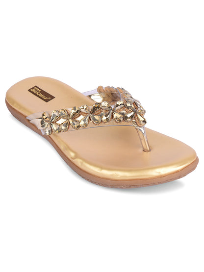 DESI COLOUR Women Gold Ethnic Punjabi Jutti