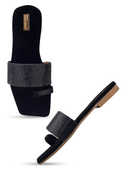 DESI COLOUR Women Black Ethnic Punjabi Jutti