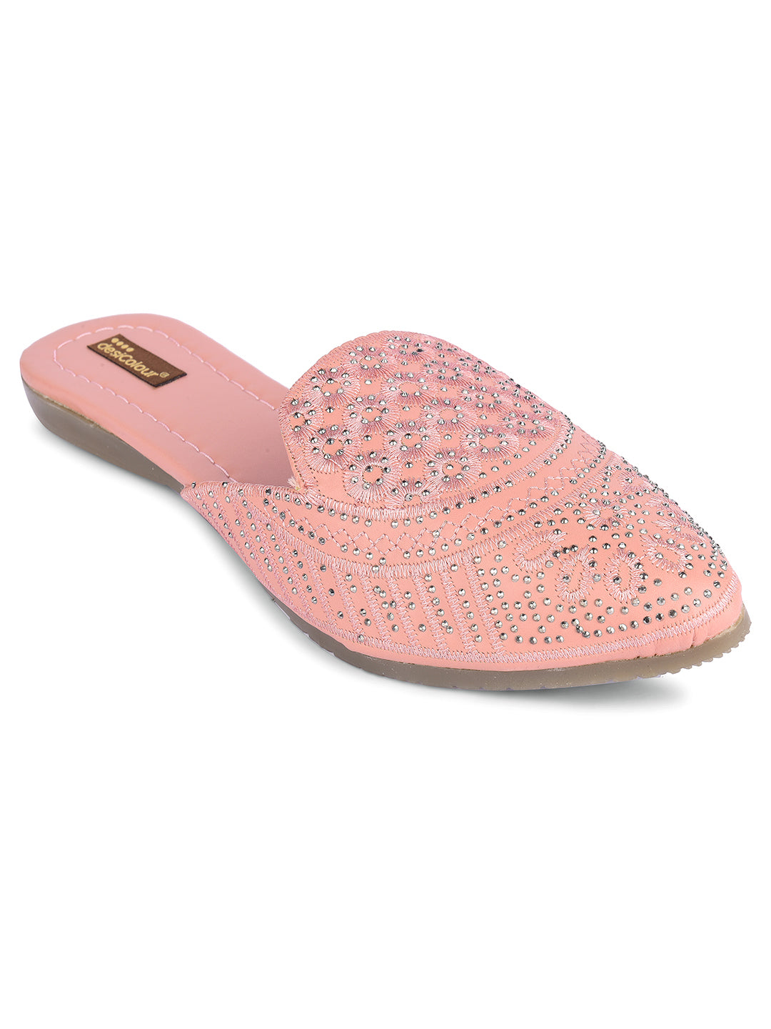 DESI COLOUR Women Peach Ethnic Punjabi Jutti