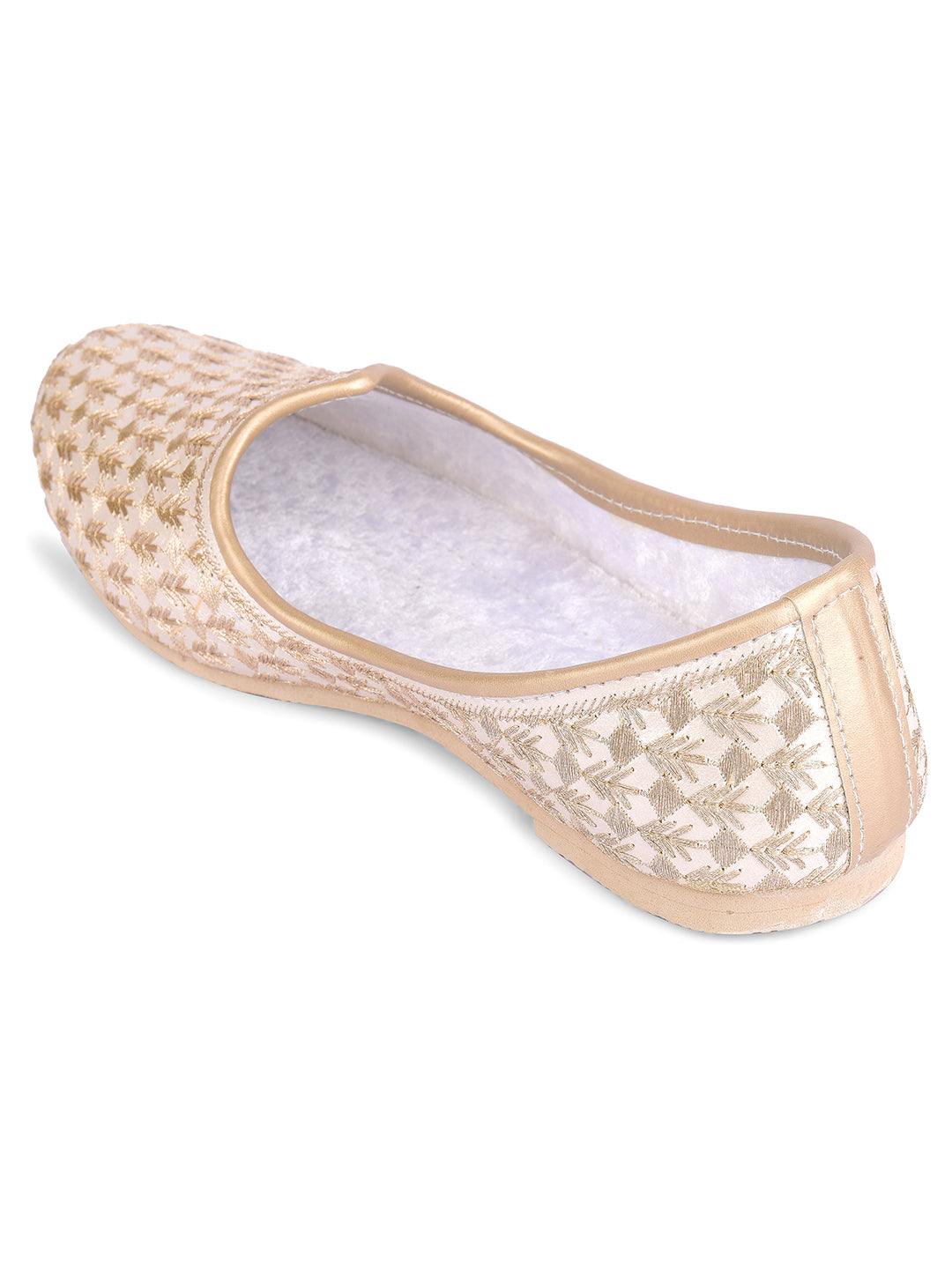 DESI COLOUR Mens Gold Ethnic Footwear/Punjabi Jutti