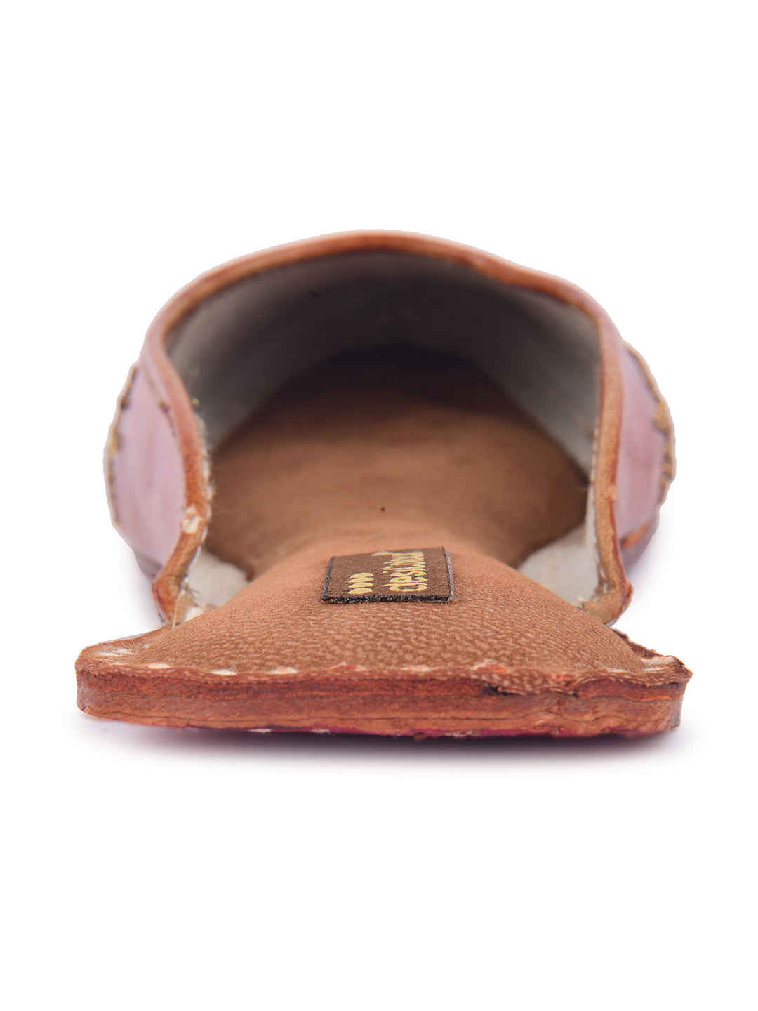 DESI COLOUR Women Dark Brown Elegant Leather Ethnic Mules