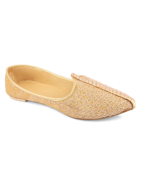 DESI COLOUR Mens Beige Ethnic Footwear/Punjabi Jutti