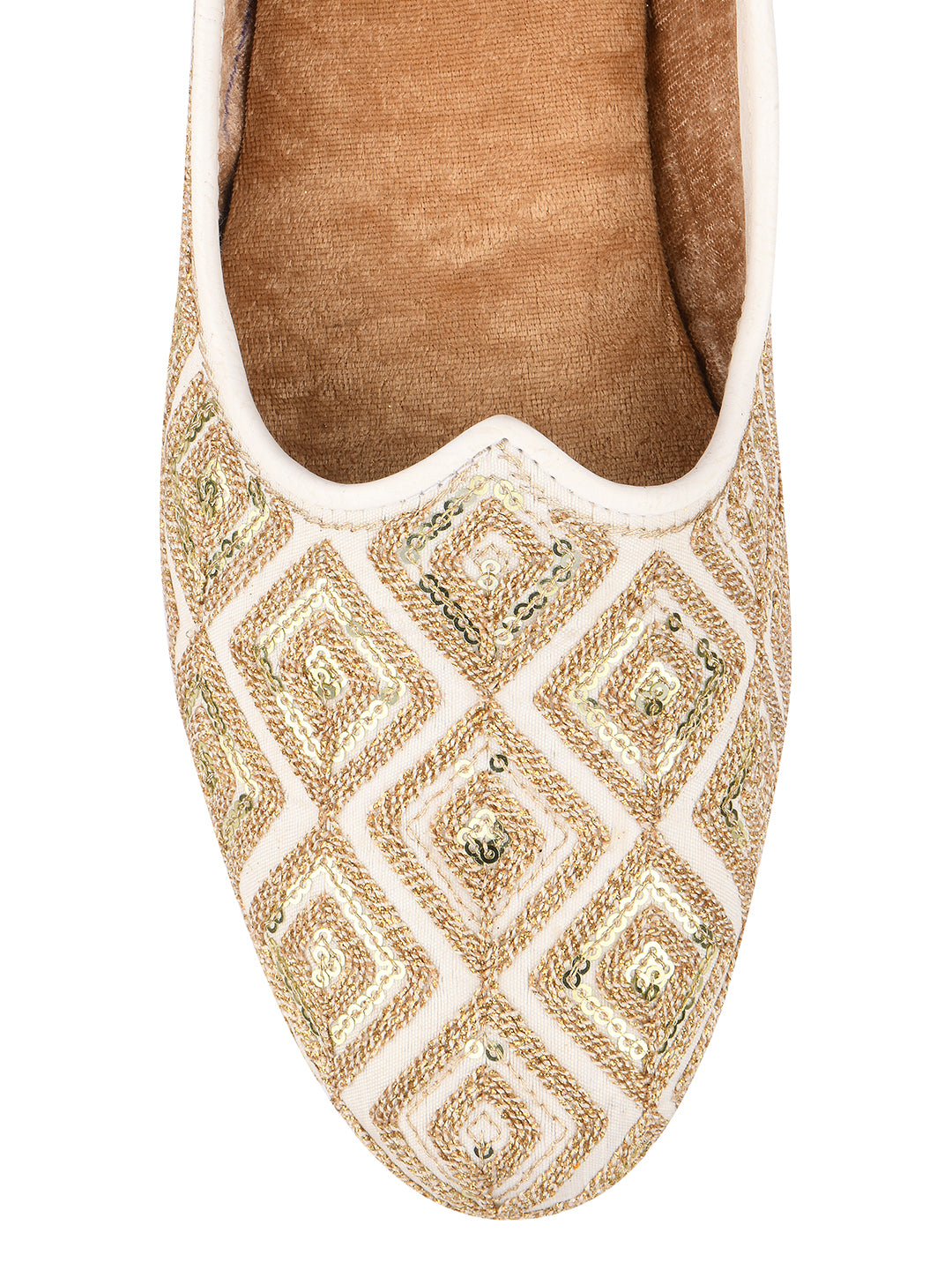 DESI COLOUR Mens Gold Ethnic Footwear/Punjabi Jutti