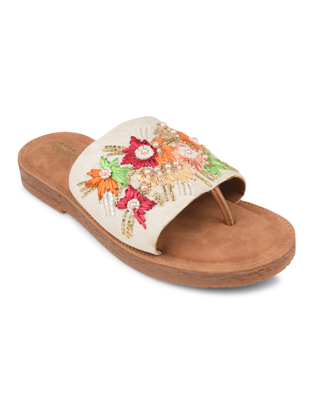 Jute Pastel & Orange Thread Slider