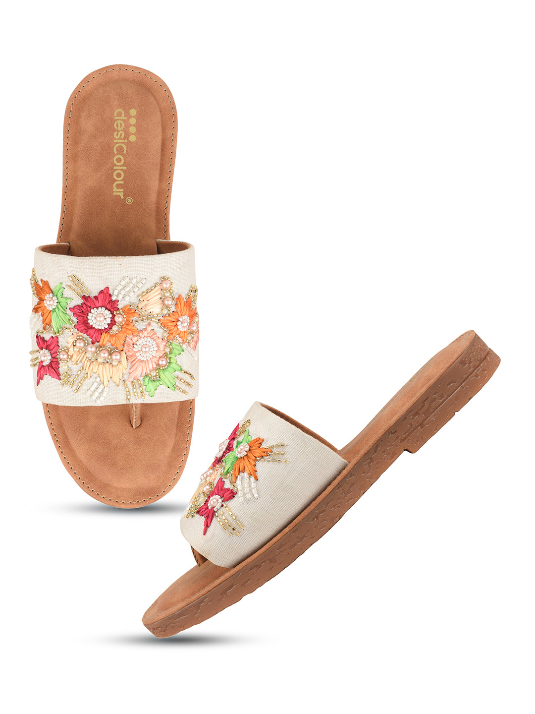 Jute Pastel & Orange Thread Slider