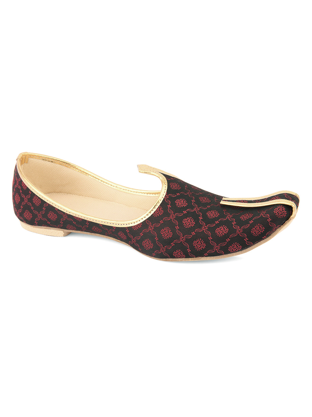 DESI COLOUR Mens Black Ethnic Footwear/Punjabi Jutti
