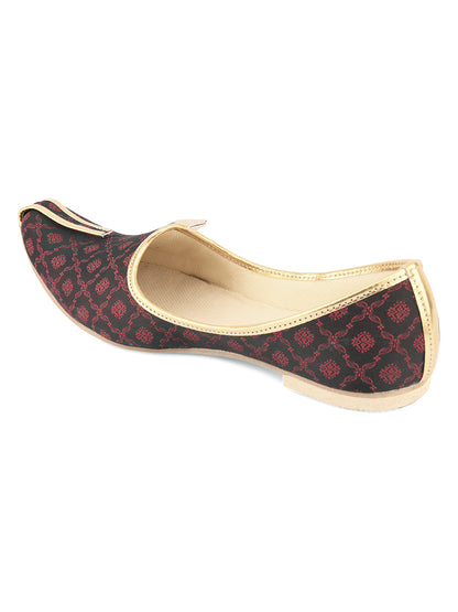 DESI COLOUR Mens Black Ethnic Footwear/Punjabi Jutti