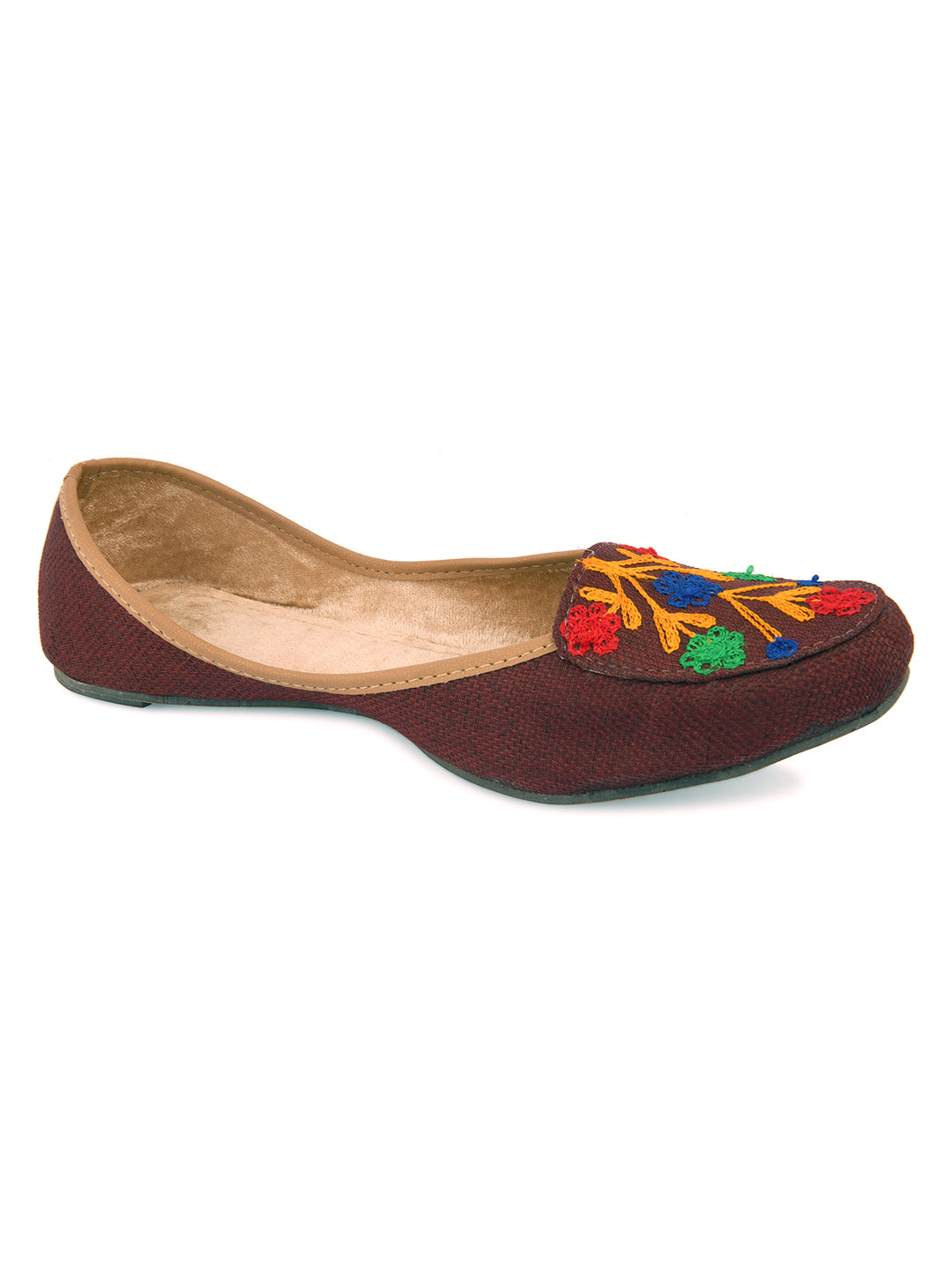 DESI COLOUR Women Maroon Ethnic Punjabi Jutti