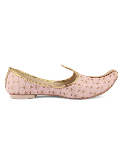 DESI COLOUR Mens Gold Ethnic Footwear/Punjabi Jutti