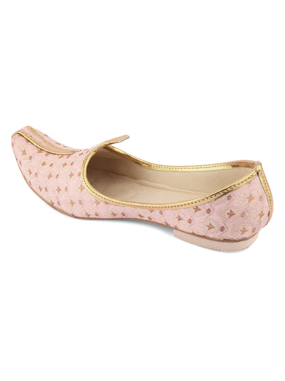 DESI COLOUR Mens Gold Ethnic Footwear/Punjabi Jutti