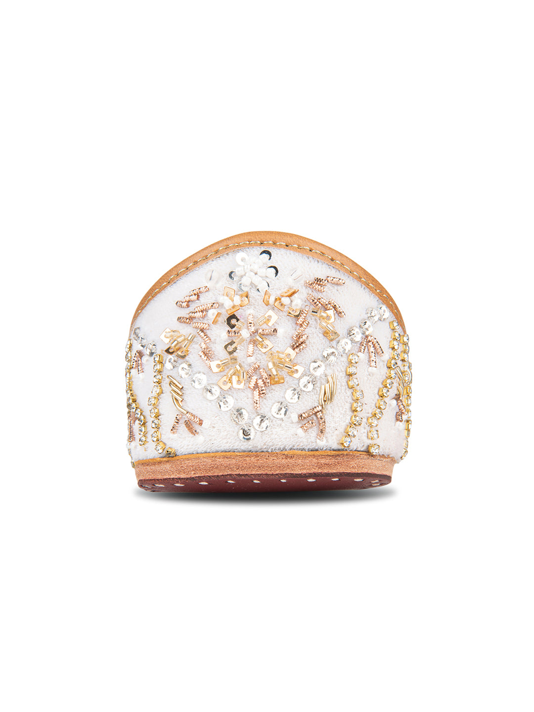 White Velvet Dabka Mojari