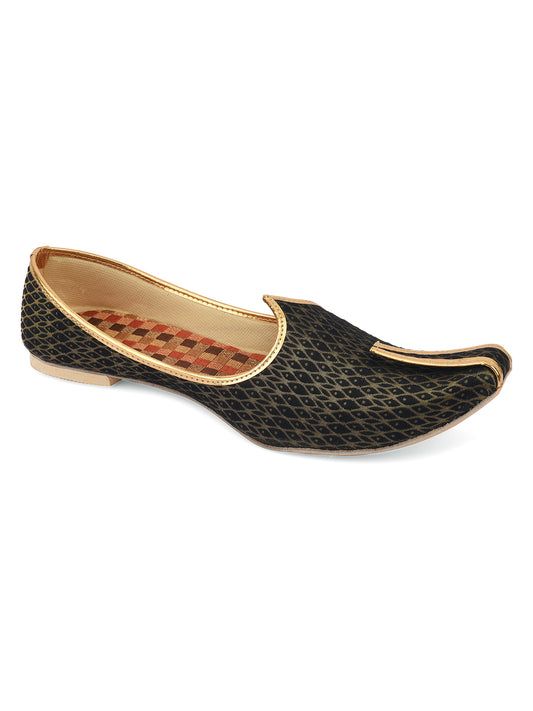 DESI COLOUR Mens Gold Ethnic Footwear/Punjabi Jutti