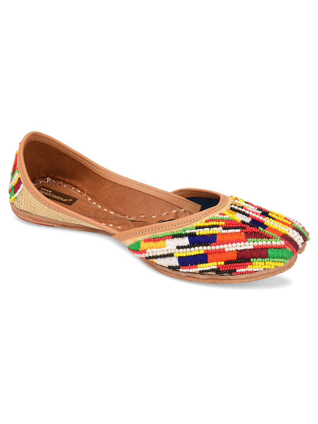 DESI COLOUR Women Multicolour Ethnic Punjabi Jutti
