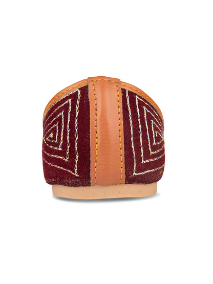 Maroon Dabka work Mojari
